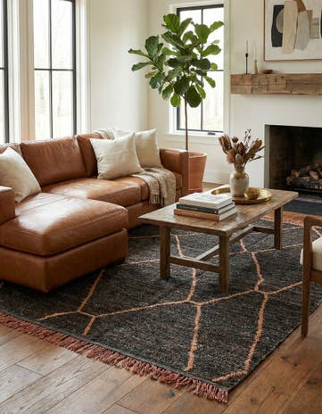 6' 4 x 9' 2 Hand Knotted Moroccan Wool Rug