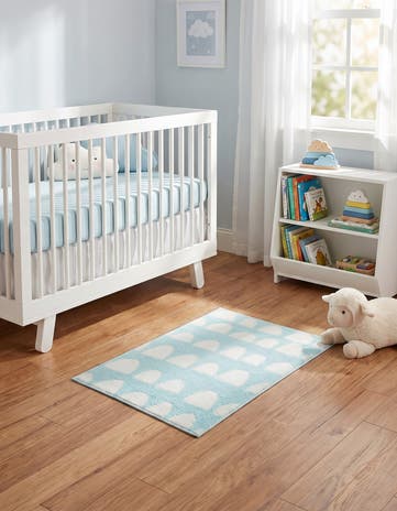 Clear Blue Whimsy Kids Rug