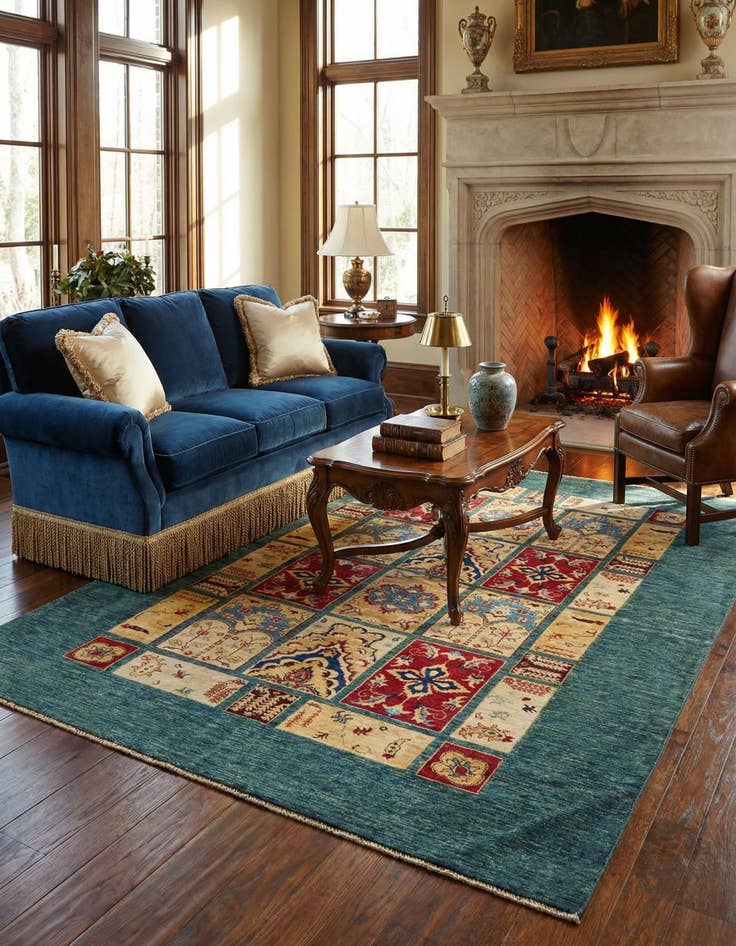 Detail image of 5' 9 x 8'  Hand Knotted Ariana Ziegler Rug