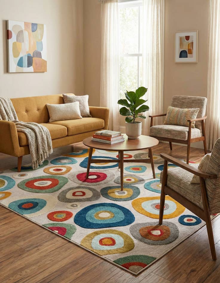 Detail image of  7' 10 x 7' 10  Washable Casablanca Indoor / Outdoor Square Rug