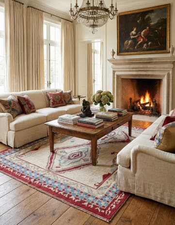 8' 2 x 10' 7 Hand Knotted Oushak Wool Rug