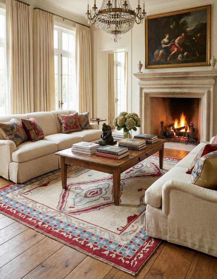 Detail image of 8' 2 x 10' 7  Hand Knotted Oushak Wool Rug