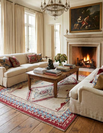 8' 2 x 10' 7 Hand Knotted Oushak Wool Rug
