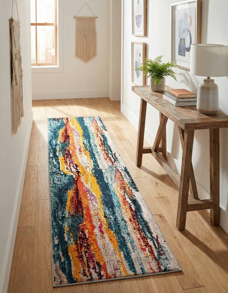 Detail image of 2' x 8'  Washable Haerfest Runner Rug