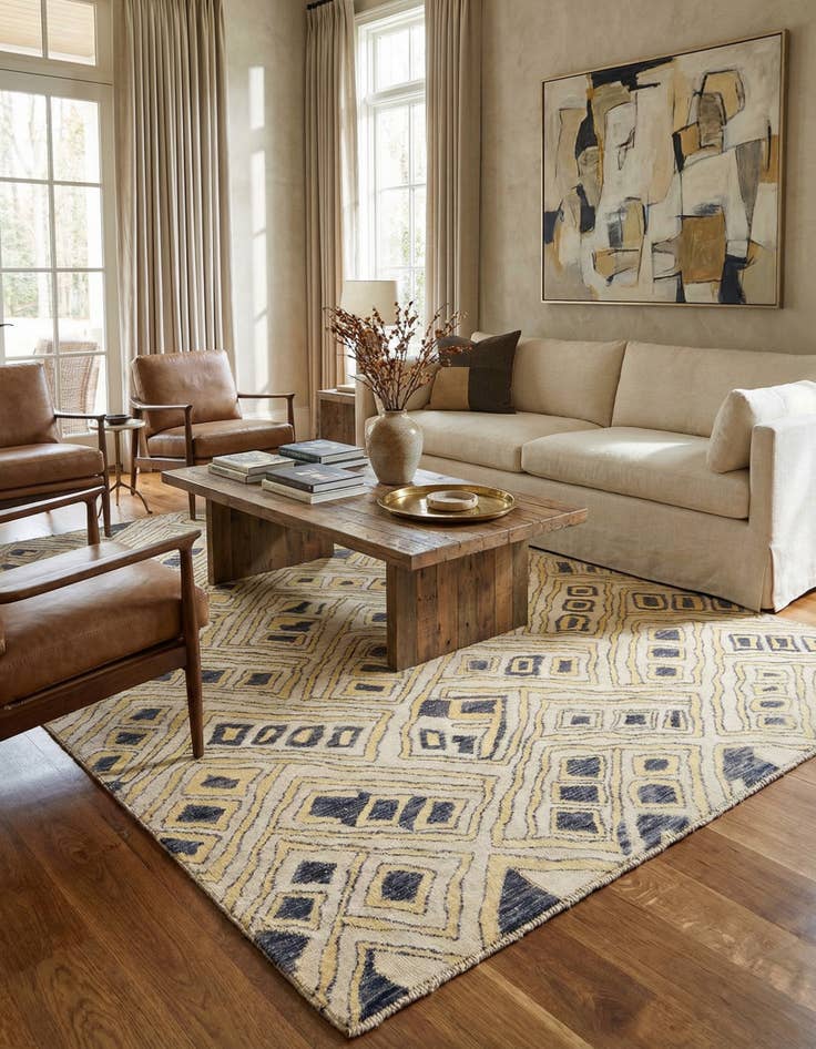 Detail image of 7' 9 x 10' 4  Hand Knotted Darya Wool Rug