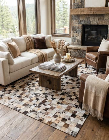 8' x 10' Cowhide Leather Rug