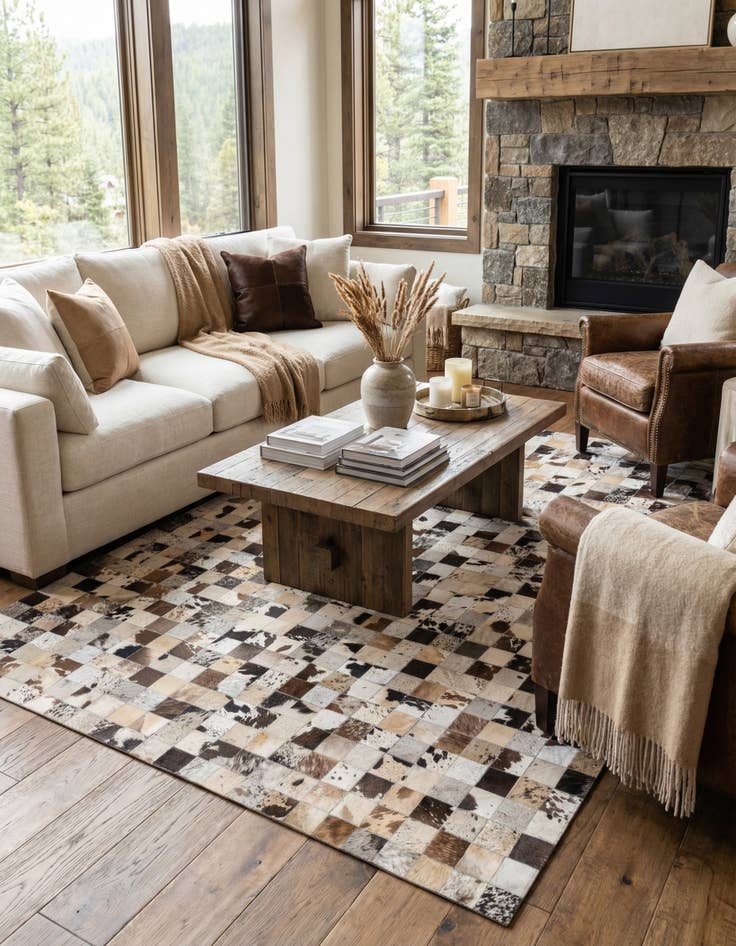 Detail image of  8' x 10' Cowhide Leather Rug