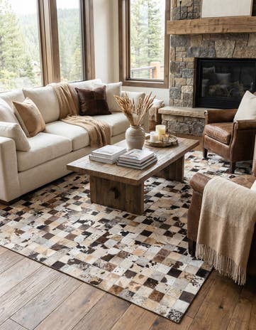 8' x 10' Cowhide Leather Rug
