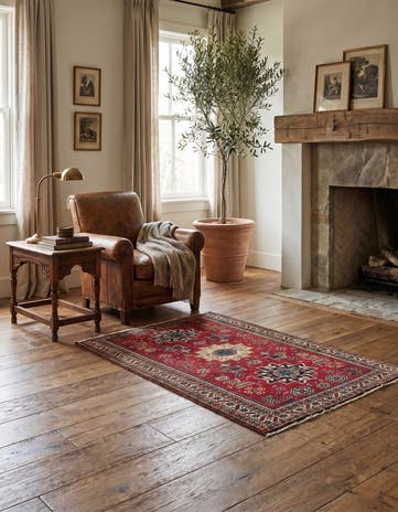 3' 5 x 5' 6 Hand Knotted Kazak Wool Rug