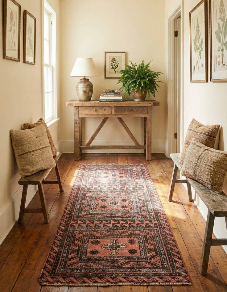 Detail image of 2' 7 x 6' 9  Hand Knotted Ultra Vintage Persian Wool Runner Rug