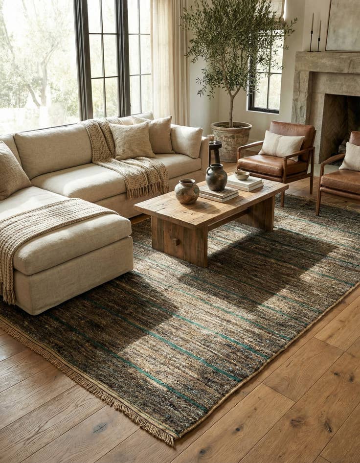 Detail image of 6' 3 x 9' 4  Hand Knotted Moroccan Wool Rug