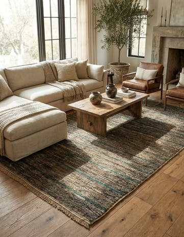 6' 3 x 9' 4 Hand Knotted Moroccan Wool Rug
