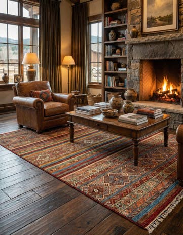 5' 7 x 8' Torkman Wool Rug