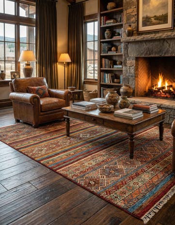 5' 7 x 8' Torkman Wool Rug