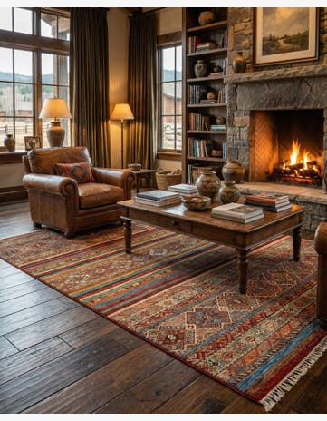 5' 7 x 8' Torkman Wool Rug