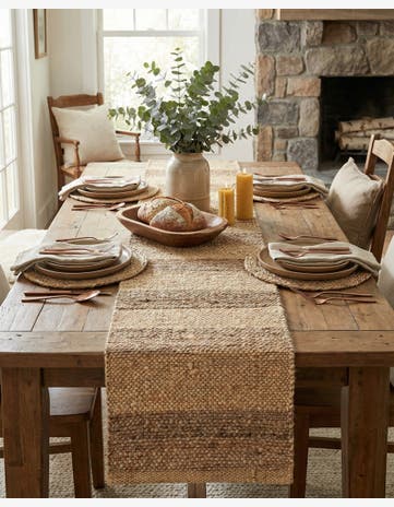 1' 2 x 4' 1 Handmade Braided Jute Table Runner Rug