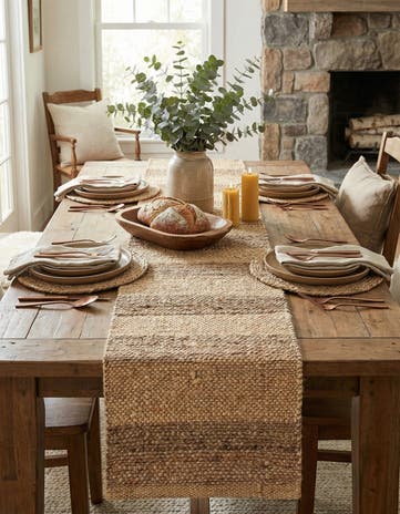1' 2 x 4' 1 Handmade Braided Jute Table Runner Rug