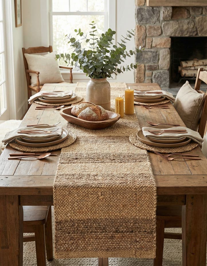 1' 2 x 4' 1 Handmade Braided Jute Table Runn...