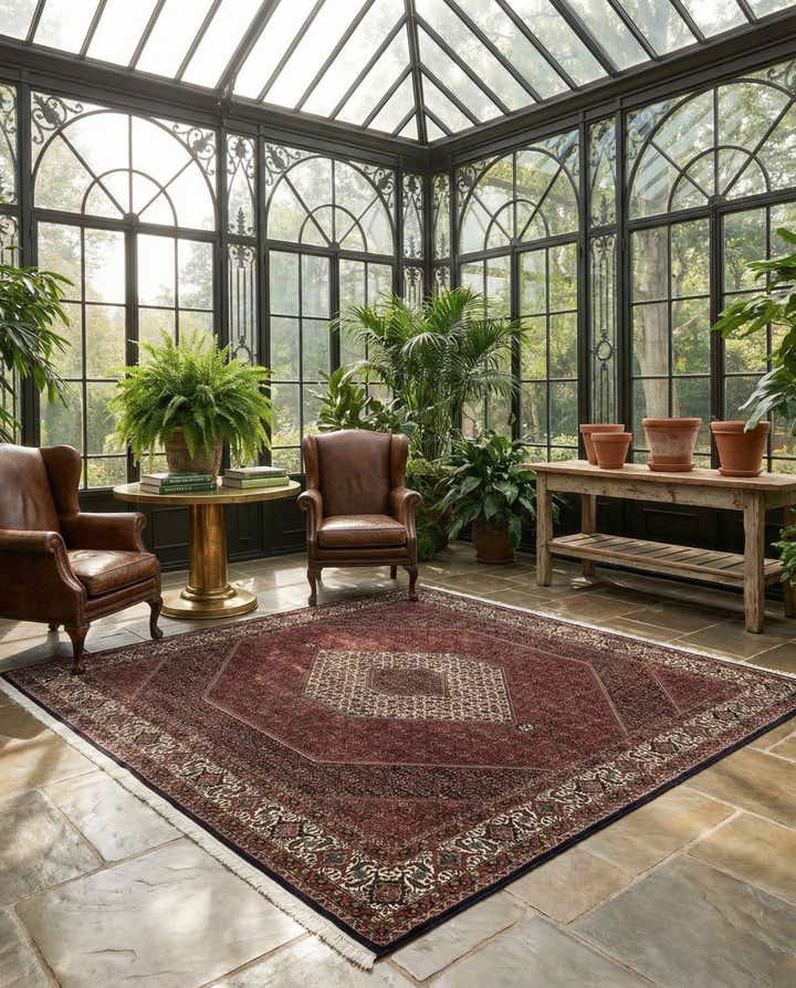8' 3 x 8' 4 Hand Knotted Bidjar Persian Wool Square Rug