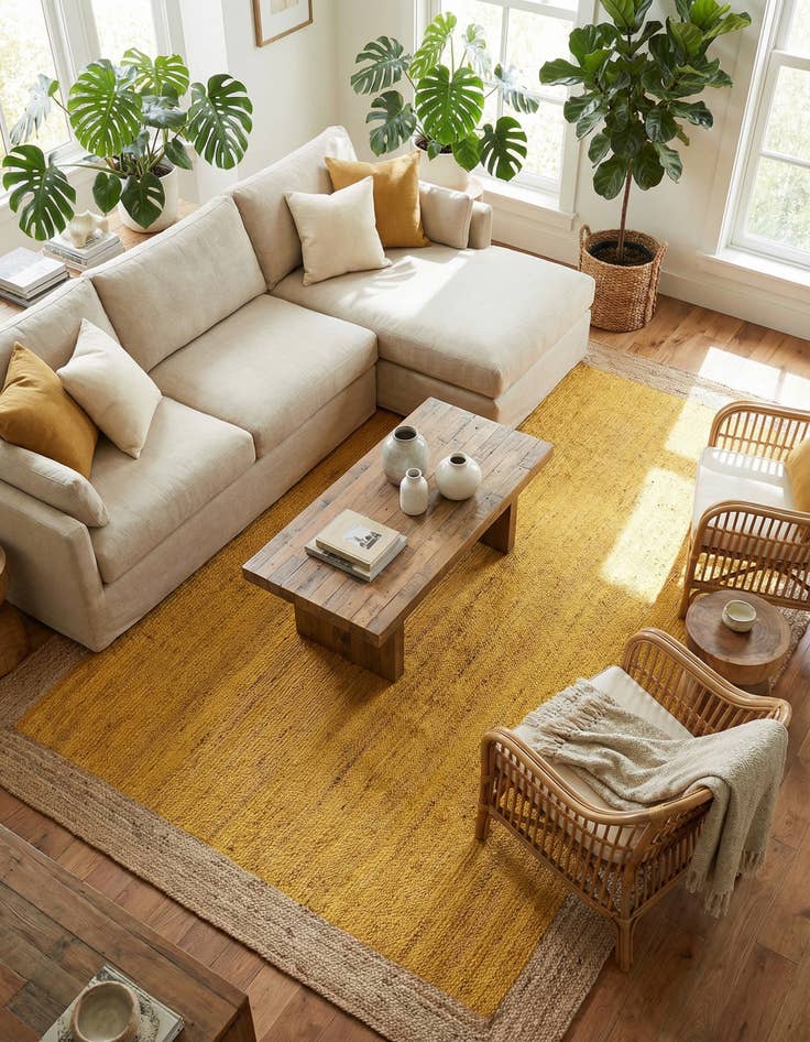 Detail image of  9' x 12' 2  Hand Braided Jute Rug