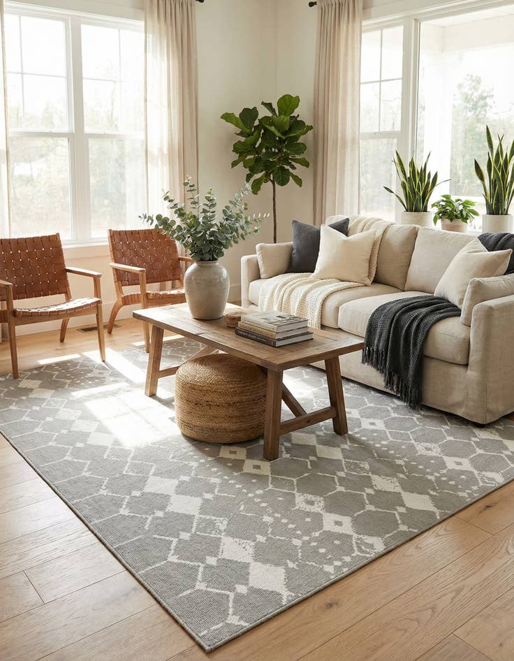 Detail image of 6' x 9'  Washable Trellis Indoor / Outdoor Rug