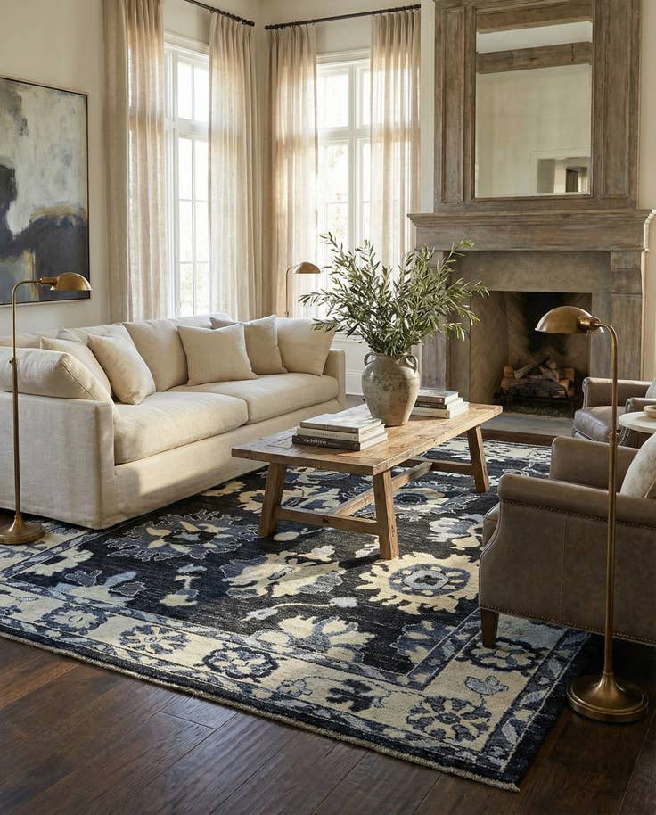 Detail image of 13' x 14' 8 Hand Knotted Oushak Wool Rug