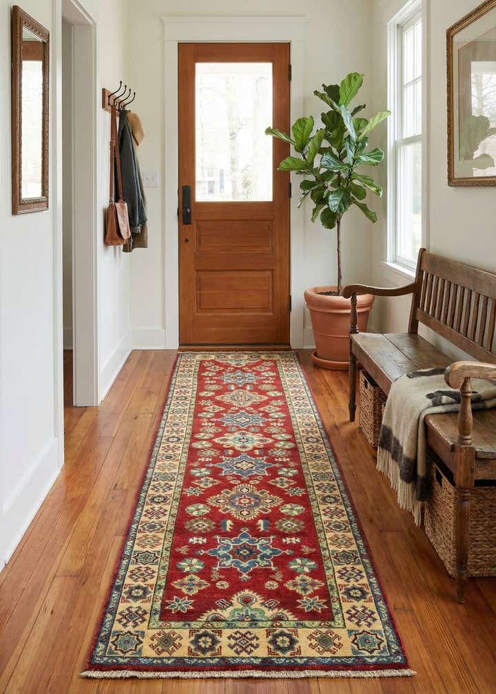 2' 7 x 9' 6 Hand Knotted Kazak Runner Rug