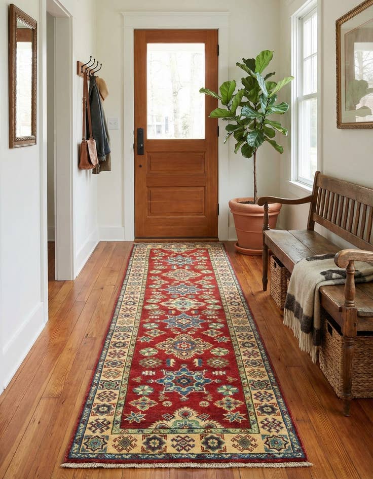 Detail image of 2' 7 x 9' 6 Hand Knotted Kazak Runner Rug