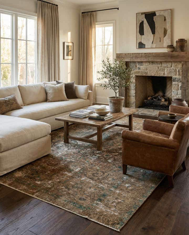 6' 8 x 12' 2 Hand Knotted Ultra Vintage Persian Wool Rug