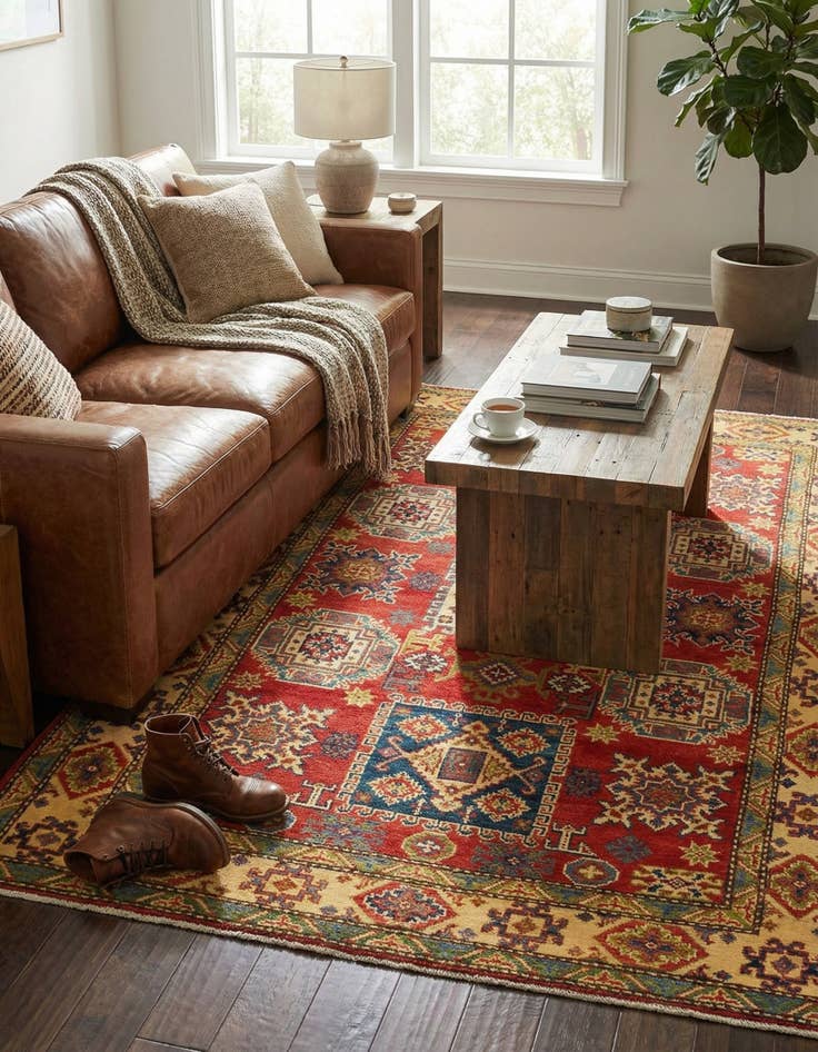 Detail image of 3' 10 x 5' 10  Hand Knotted Kazak Rug