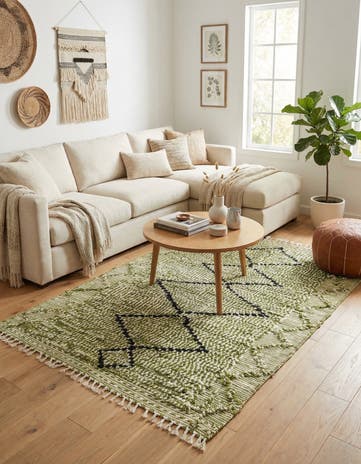 4' 3 x 6' 6 Hand Knotted Moroccan Wool Rug