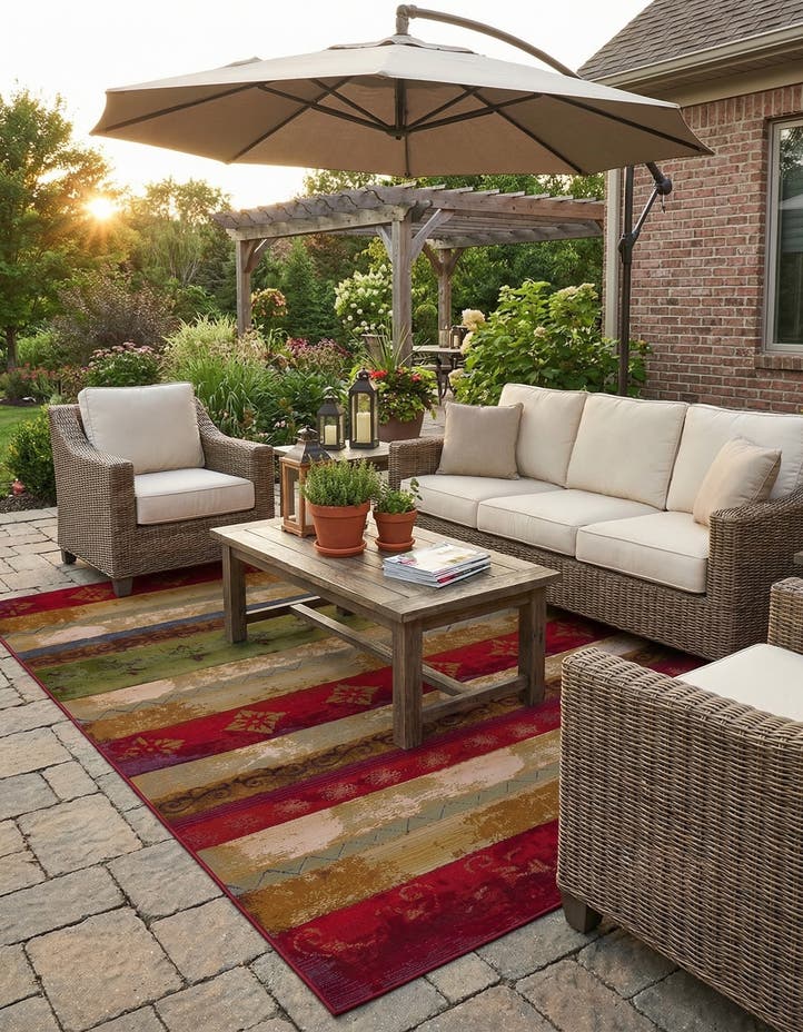 8' x 11' 4 Easy-Clean Modern Indoor / Outdoor...