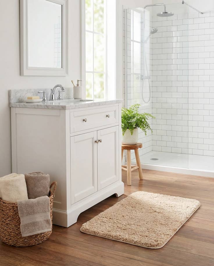 Detail image of 1' 8 x 2' 7 Bano Luxe Bath Mat