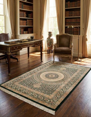 3' 5 x 5' 3 Ghom Silk Rug