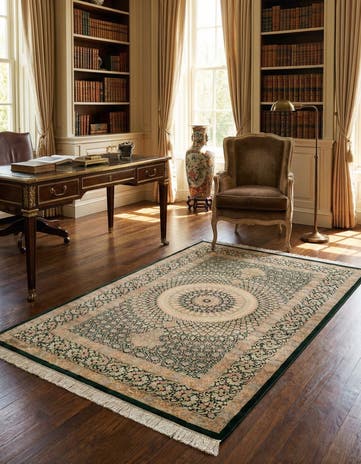 3' 5 x 5' 3 Ghom Silk Rug