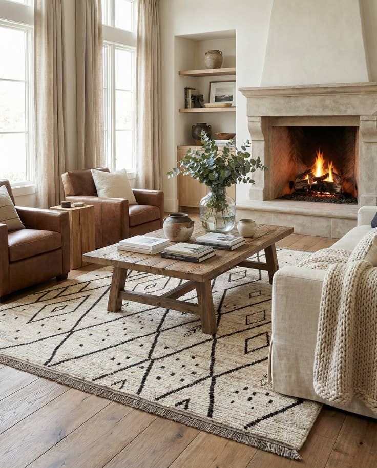 Detail image of 8' 6 x 9' 6 Hand Knotted Moroccan Wool Rug