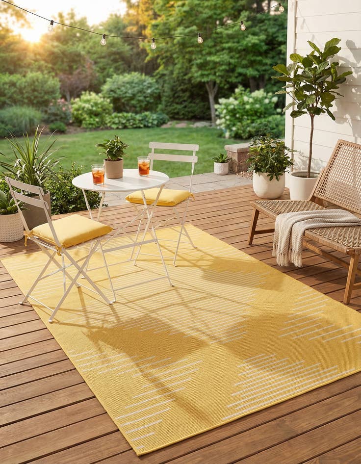 Detail image of 4' x 6'  Washable Modern Indoor / Outdoor Rug