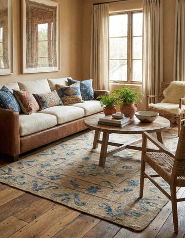 5' 10 x 7' 4 Hand Woven Kilim Suzani Wool Rug