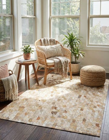 4' x 5' 2 Cowhide Stocks Rug