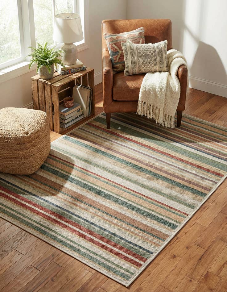 Detail image of  5' 3 x 7' 7  Washable Baja Indoor / Outdoor Rug