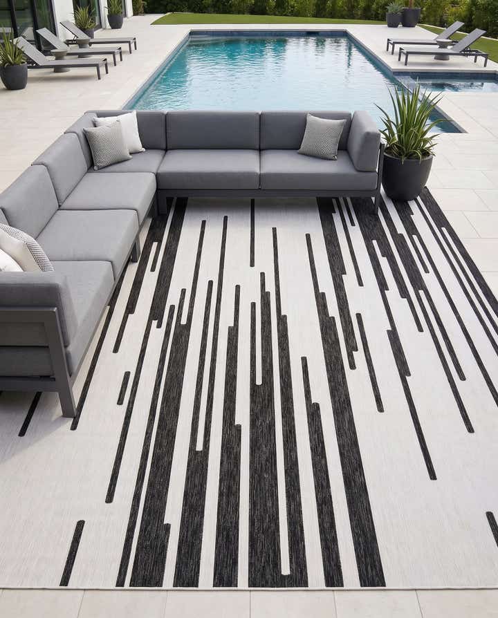13' x 13' Easy-Clean Modern Indoor / Outdoor Square Rug