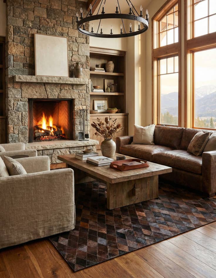 Detail image of 6' 6 x 9' 10 Cowhide Stocks Rug