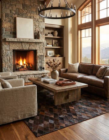 6' 6 x 9' 10 Cowhide Stocks Rug