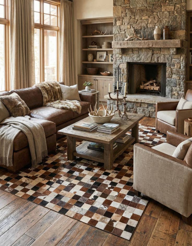 Detail image of 5' x 7' 10 Cowhide Rug