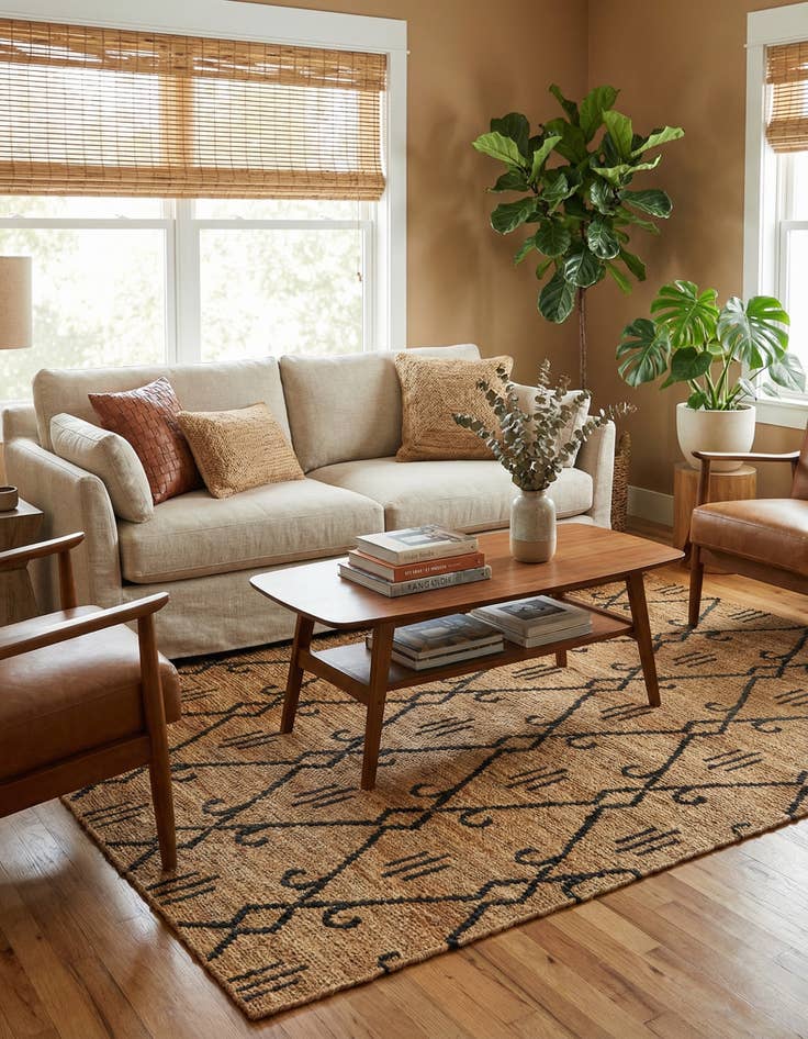 Detail image of 5' 4 x 7' 6 Braided Jute Rug