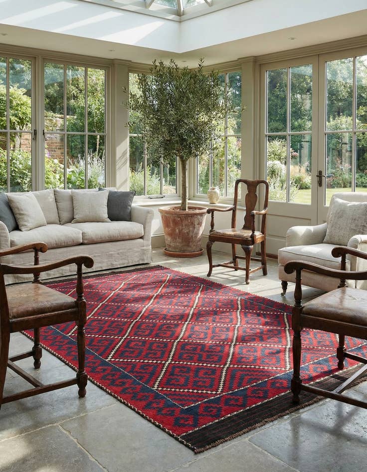 Detail image of 6' 9 x 10' 9  Hand Woven Kilim Fars Wool Rug