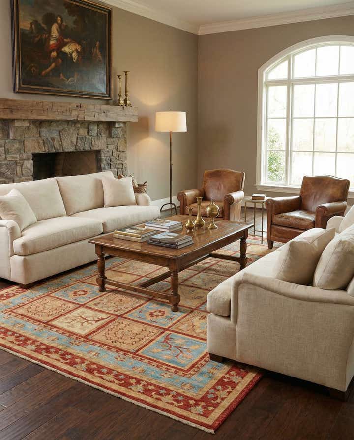 6' 9 x 10' Hand Knotted Peshawar Ziegler Rug