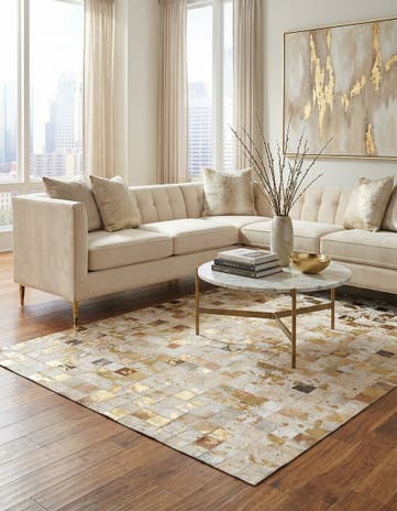 5' 2 x 8' 1 Cowhide Stocks Rug