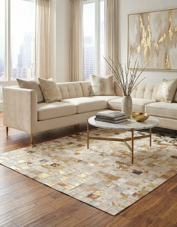 5' 2 x 8' 1 Cowhide Stocks Rug