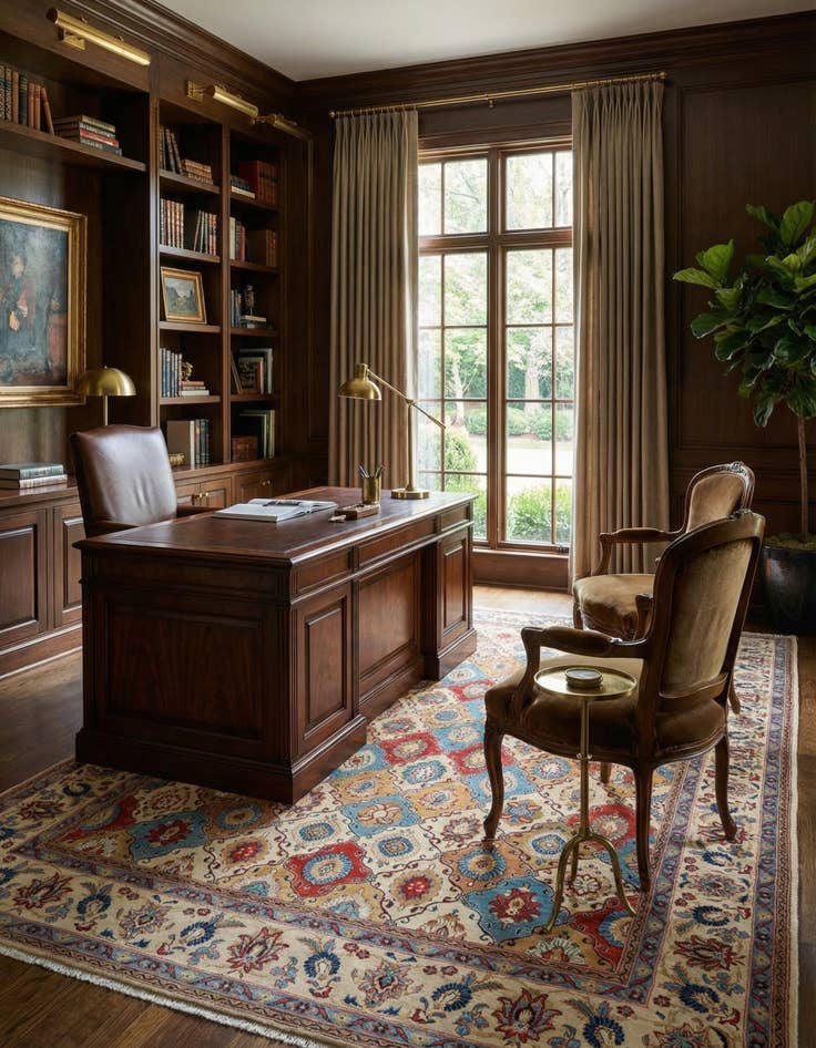 Detail image of 6' 5 x 9' 8  Hand Knotted Veramin Persian Wool Rug